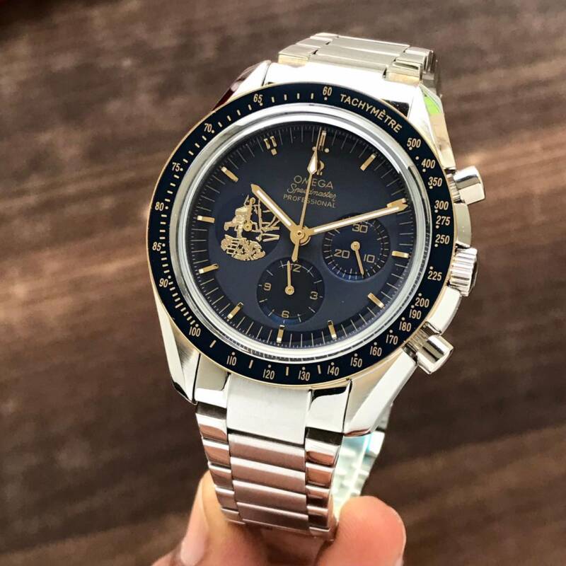 Omega Speedmaster Apollo 11 50th Anniversary watch for men in blue col https://spacetimewatch.com/shop/omega-speedmaster-apollo-11-50th-anniversary/