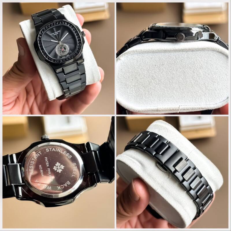 Patek Phillipe Nautilus Full Black 2 https://spacetimewatch.com/shop/patek-phillipe-nautilus-full-black/