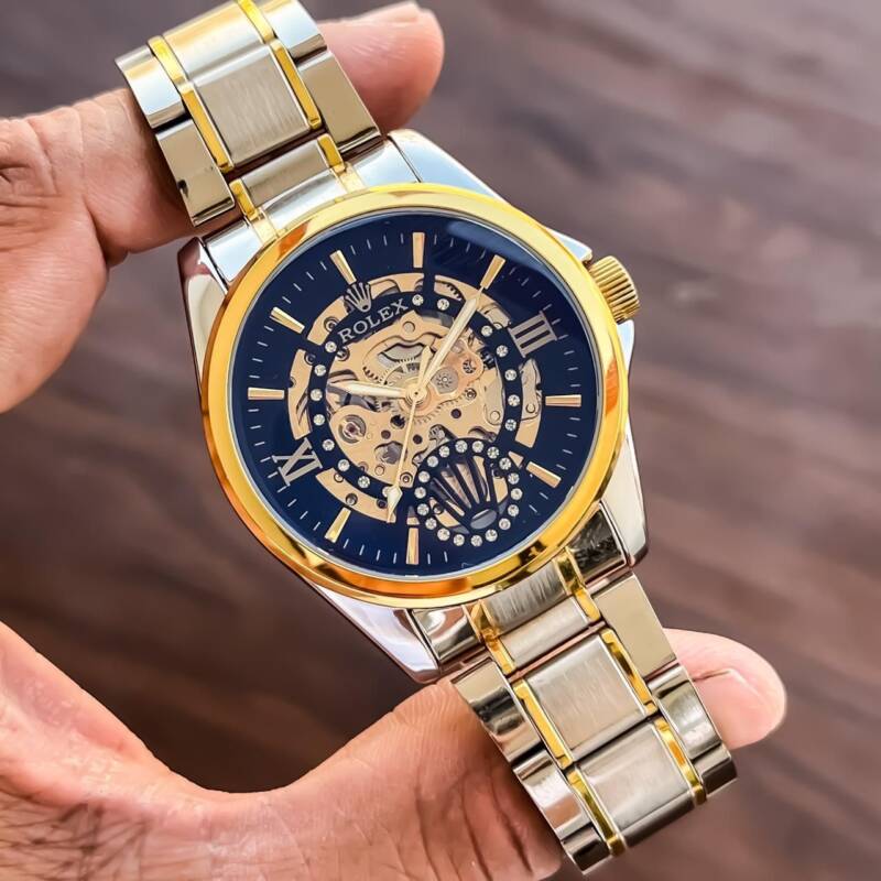 Rolex Silver Golden Chain 1 https://spacetimewatch.com/shop/rolex-silver-golden-chain/