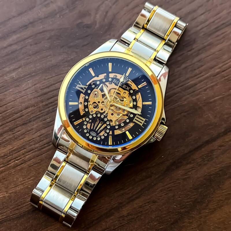 Rolex Silver Golden Chain 2 https://spacetimewatch.com/shop/rolex-silver-golden-chain/