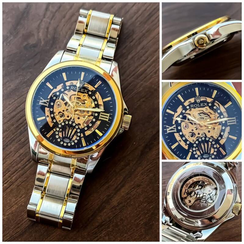 Rolex Silver Golden Chain 3 https://spacetimewatch.com/shop/rolex-silver-golden-chain/
