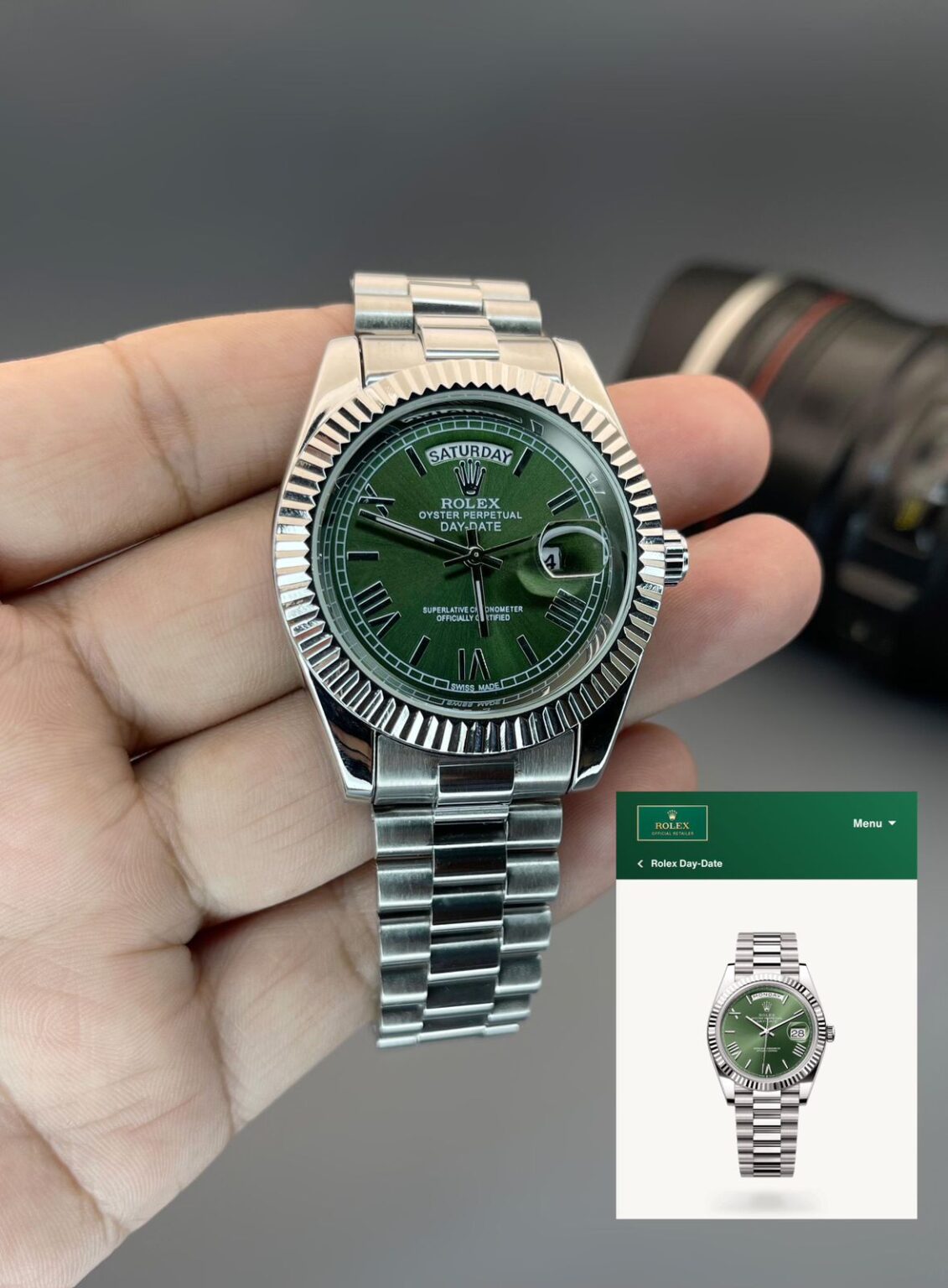 IMG 20240921 WA0015 https://spacetimewatch.com/shop/rolex-day-date-green-dial-2/