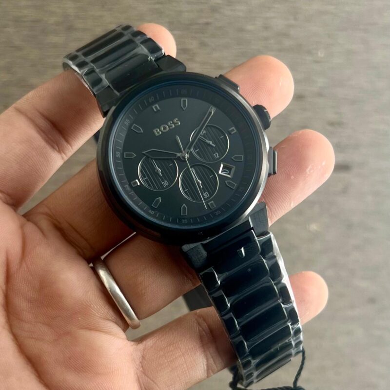 Hugo Boss First Copy watches Trace Series Chronograph Black Dial Men's Watch- 1514001