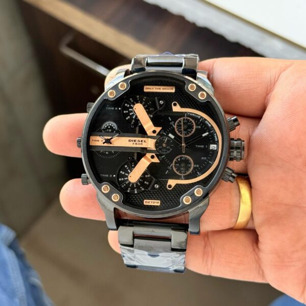 Diesel Big Daddy Black Rose Gold watches Chronograph Watch