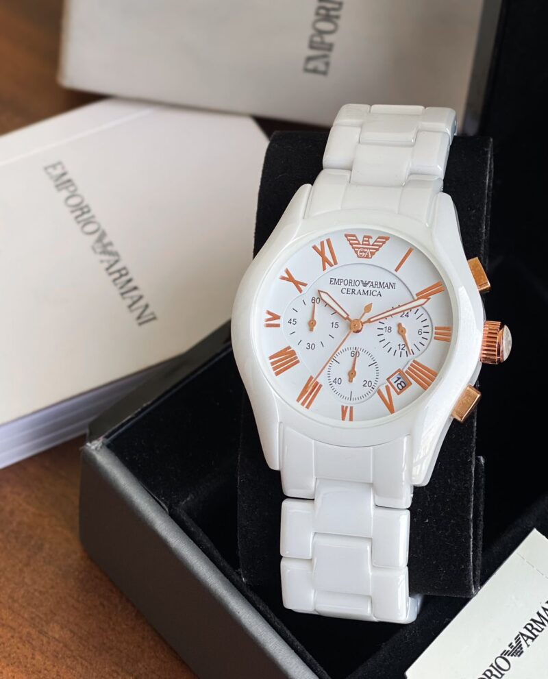 Emporio Armani White Ceramic Watch for Men