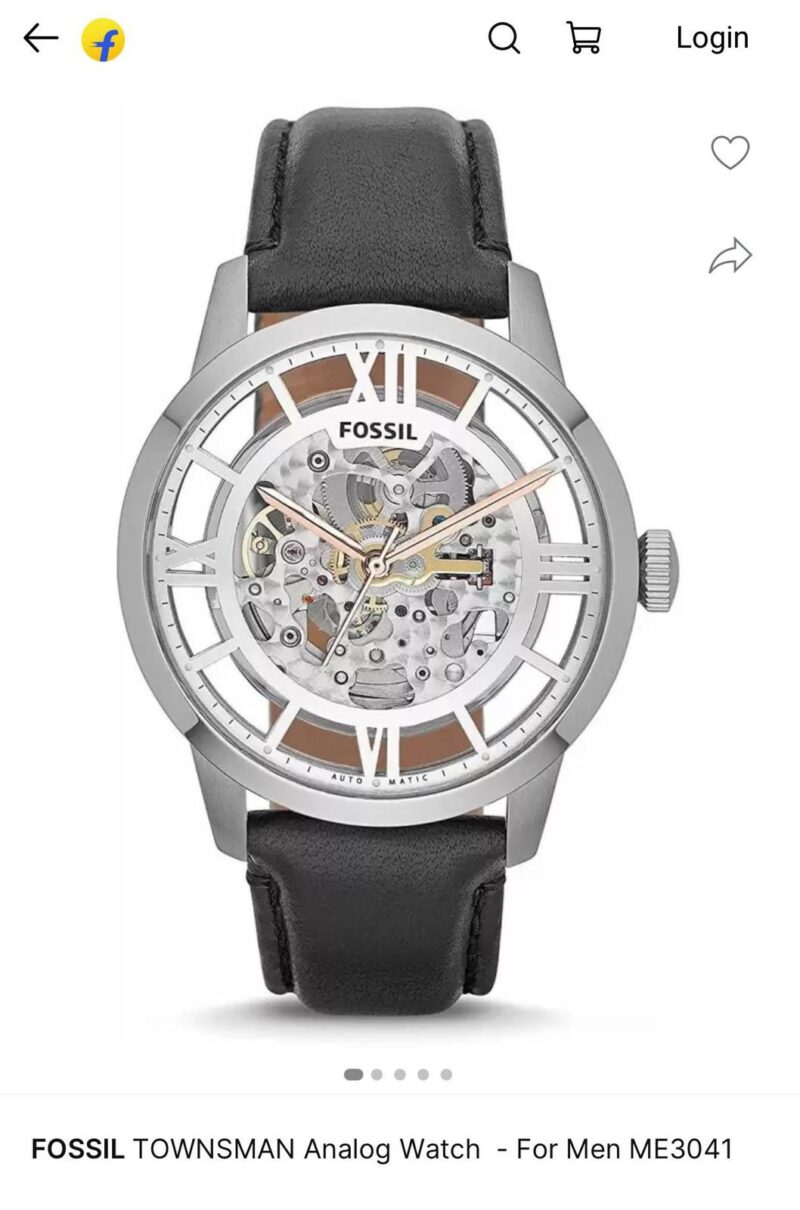 Fossil Skeleton Dial First Copy Watch – Leather Strap, Open Movement
